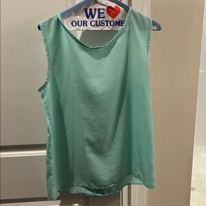 Sleeveless Aqua Top